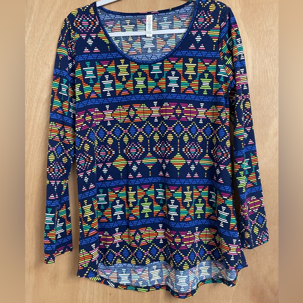 LuLaRoe Colorful Geometric Patterned Women's Top